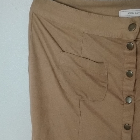 Adam Levine Collection Camel Button-Front Mini Skirt - Picture 3 of 7